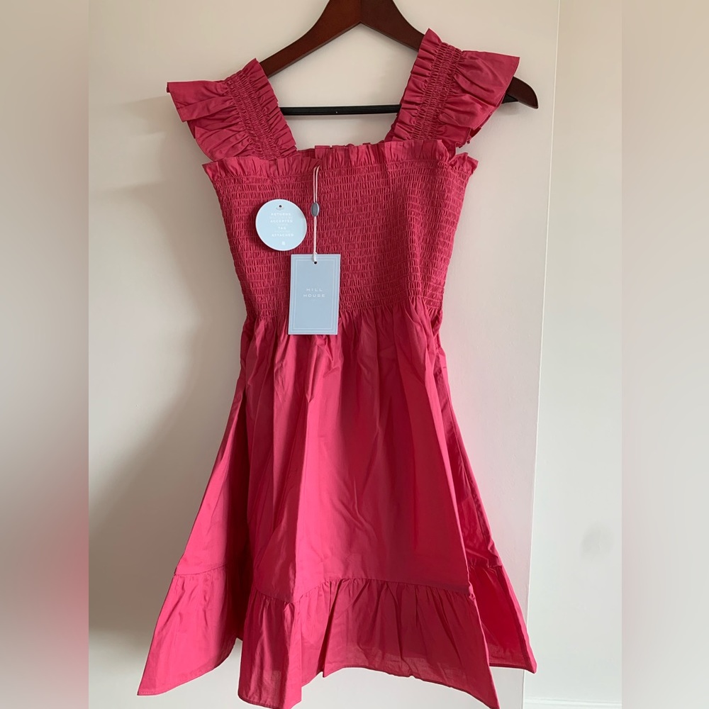 Hill House. The Elizabeth Nap Dress Lipstick Pink Size Small. Brand New.